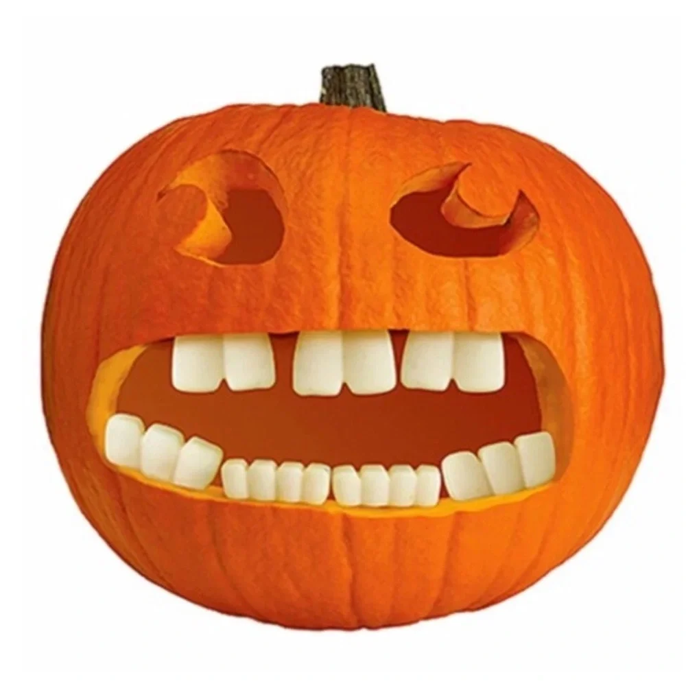 White Pumpkin Teeth Set - Glow in the Dark